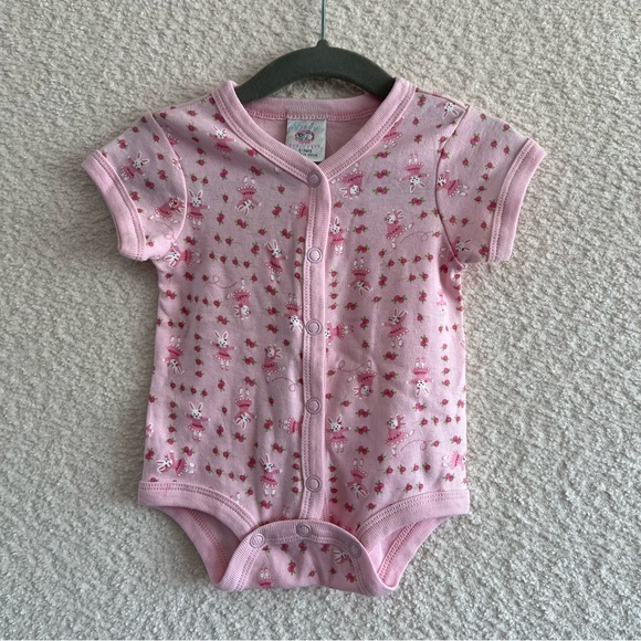 Baby Sprockets NWOT Vintage Pink Bodysuit Ballerina Bunnies‎ Size 0-3 Months - Picture 1 of 10